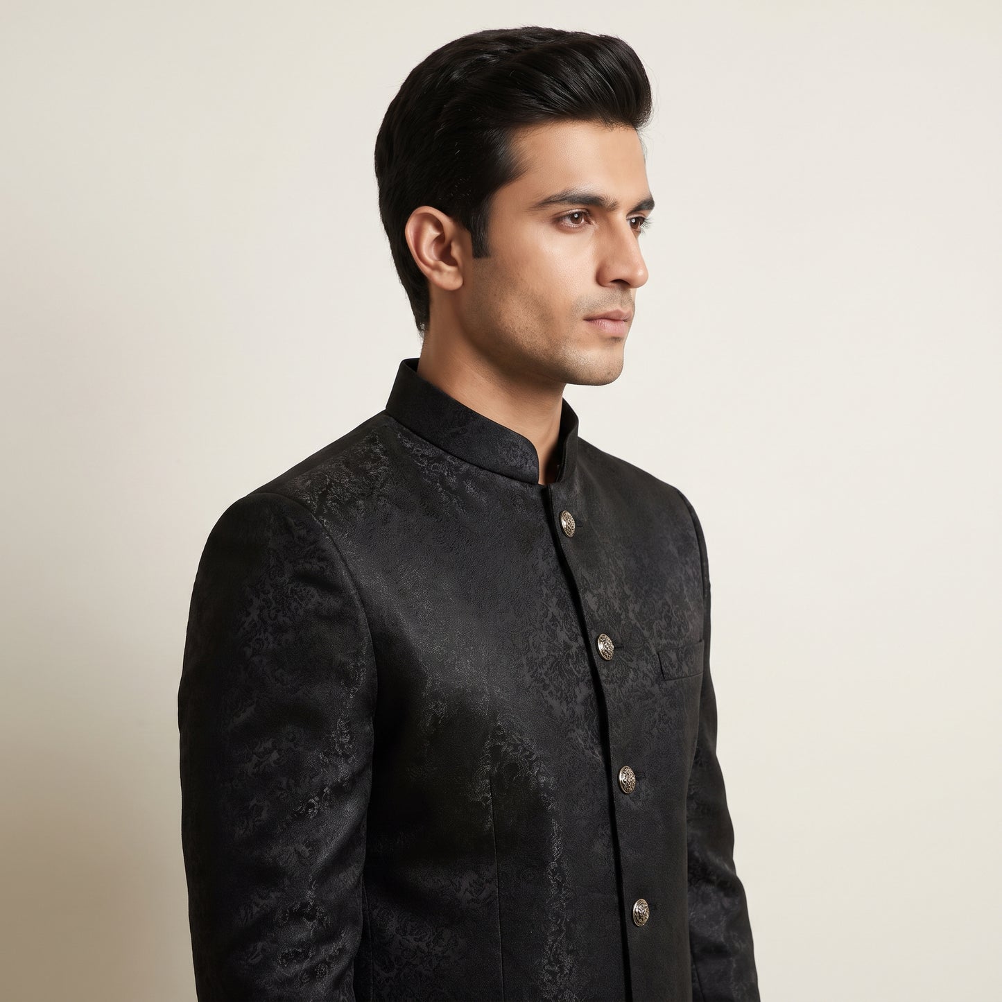 Men's Luxury Textured Jacquard Prince Coat