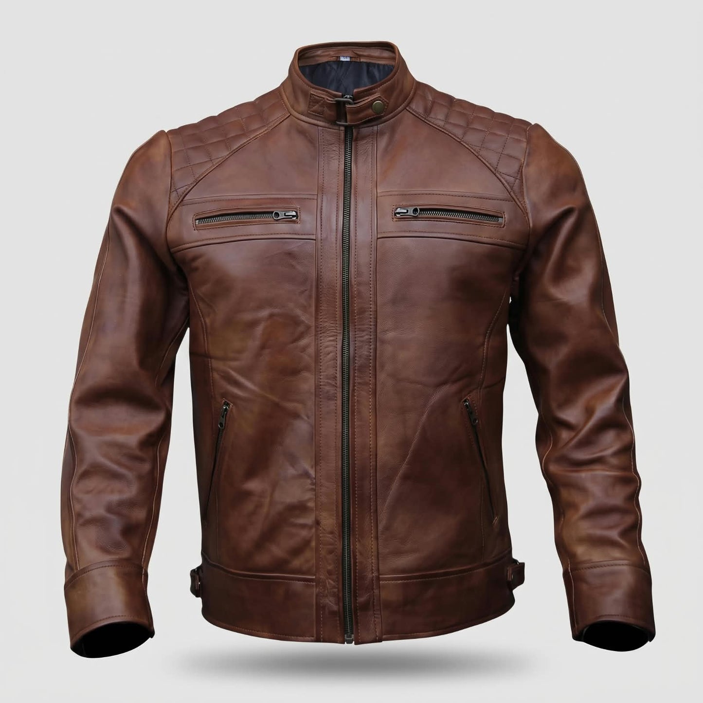 Men’s Genuine Leather Jacket   Premium Brown Leather