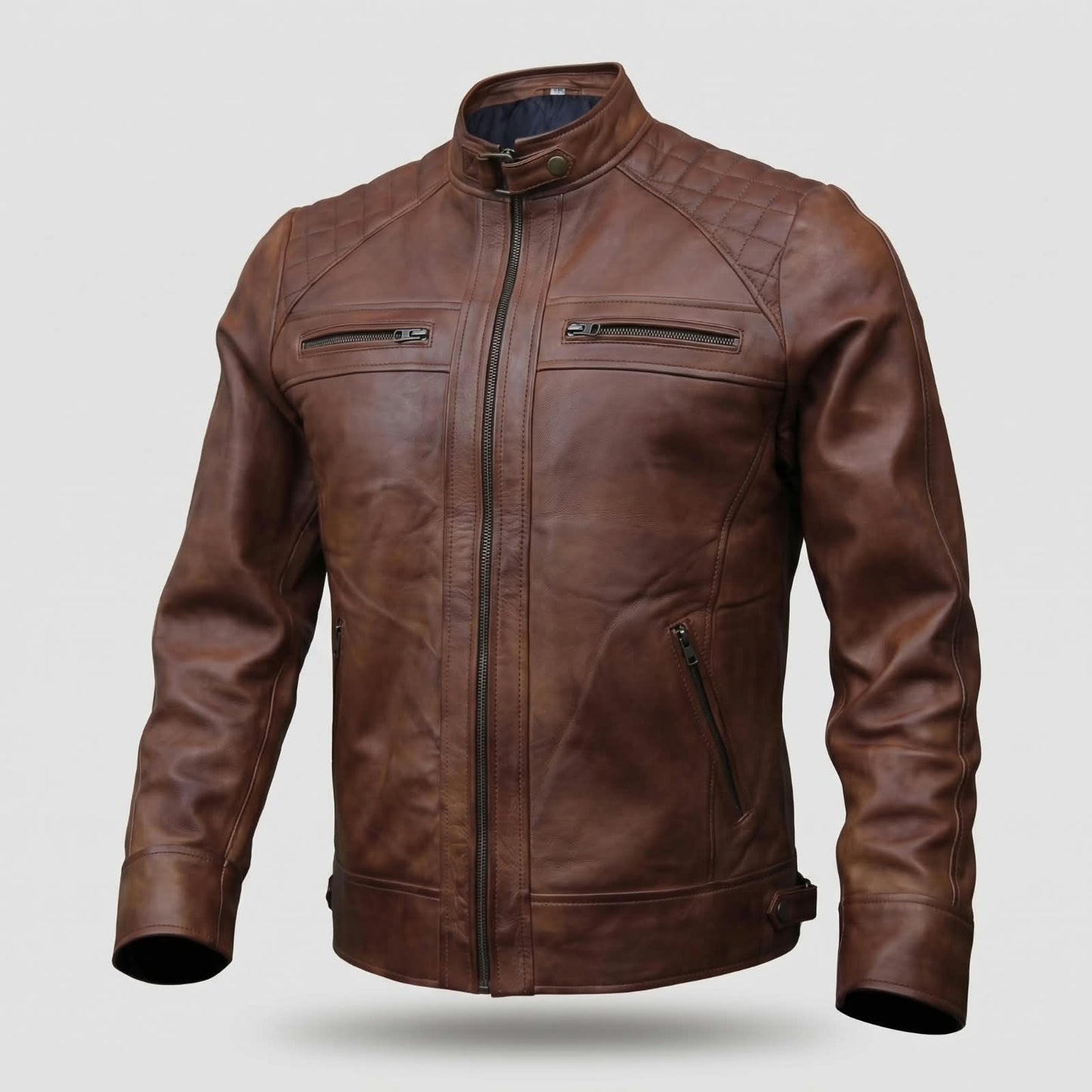 Men’s Genuine Leather Jacket   Premium Brown Leather